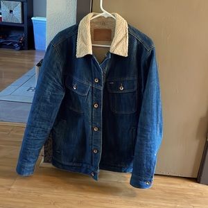 Taylor Stitch Lined Long Haul Jacket in Green Cast Denim - Size 40 Medium